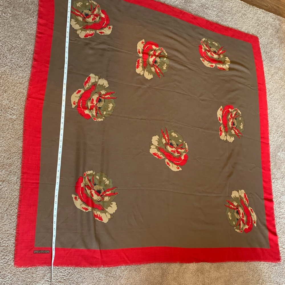 Azner Reli Vintage Brown and Red Scarf